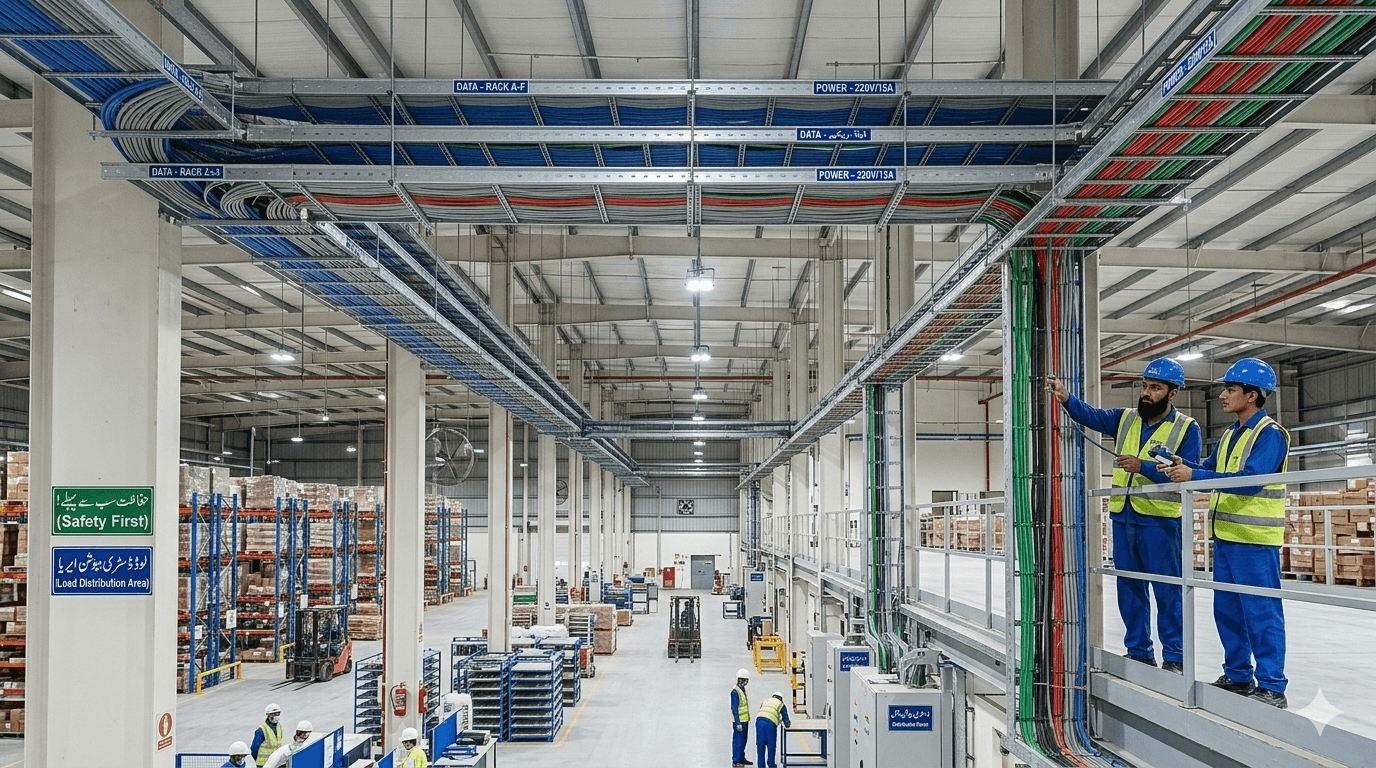 Cable Management System in Pakistani Warehouse Complex