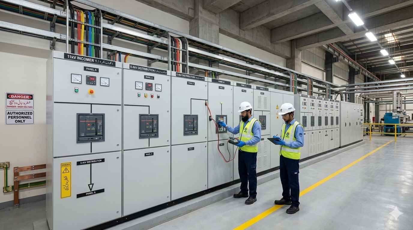 HT/LT Panel Installation in Pakistani Manufacturing Facility