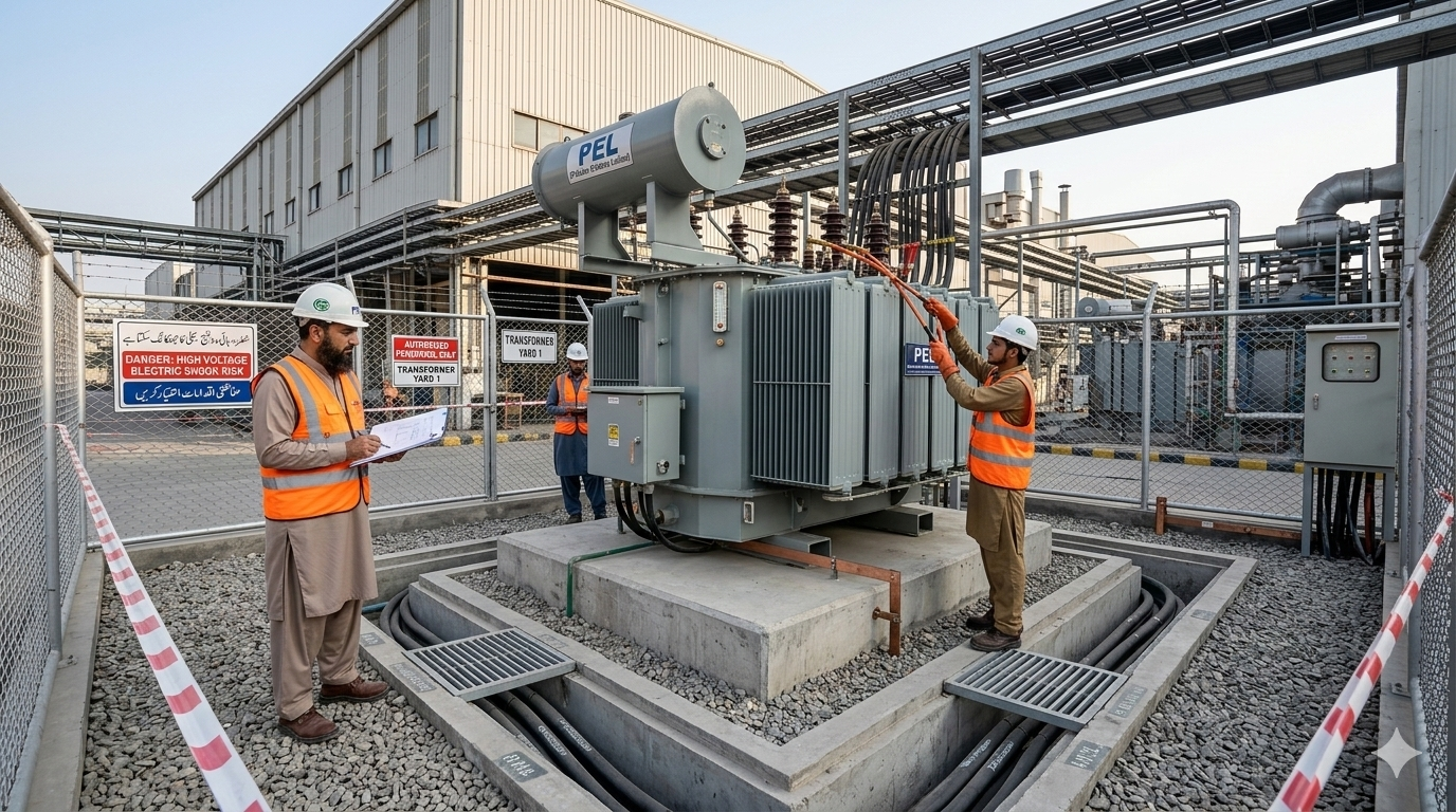 Transformer Installation in Pakistani Factory Setup